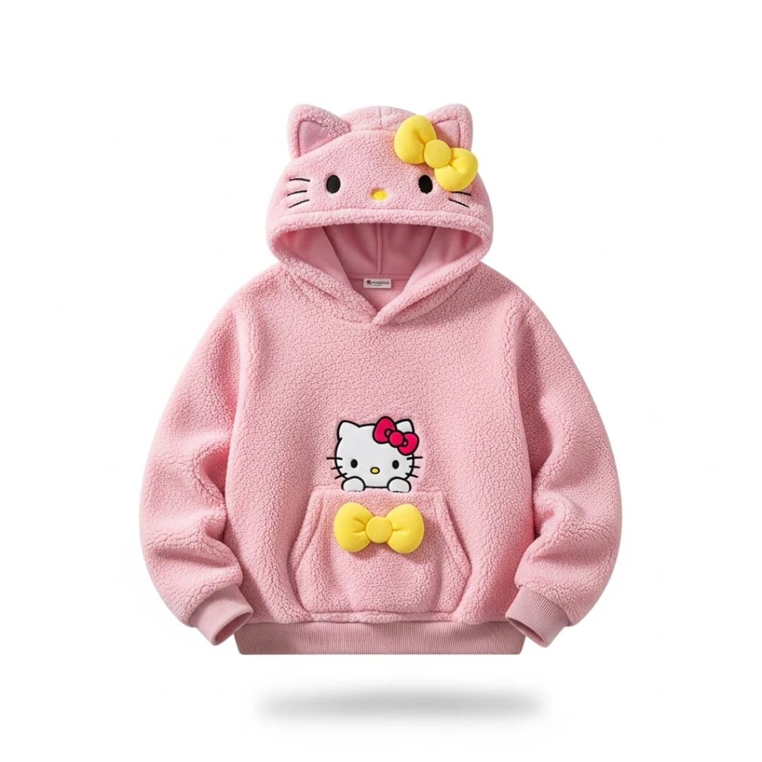 Moletom 3D Hello Kitty Rosa Capuz Gatinha